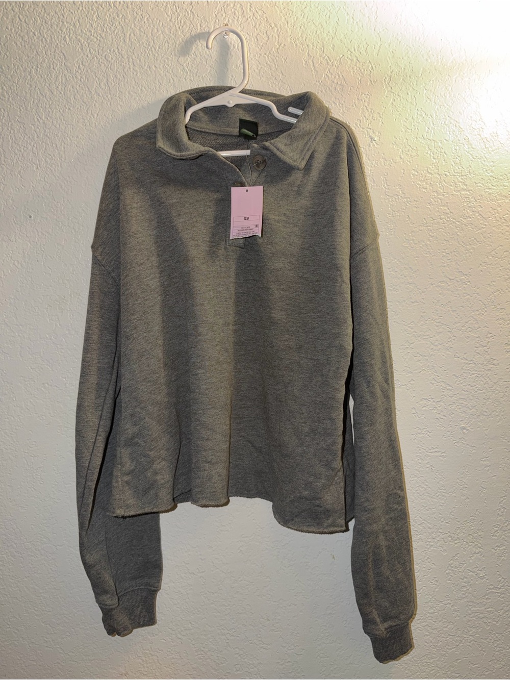 Girls XS  Gray Collared Pullover Sweater